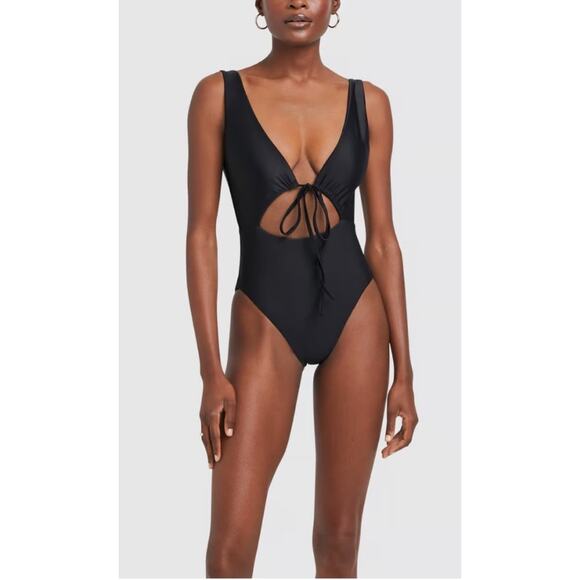 JADE SWIM Swimsuit Size Extra Small Cava One Piece Black NWT Cutout Beach - Picture 3 of 14